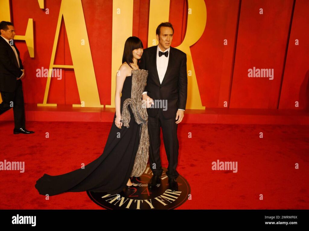 riko shibata y nicolas cage elegancia en los premios oscar